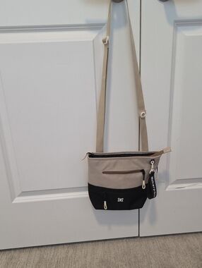 Sherpani Two-Tone Beige and Black Crossbody Bag
